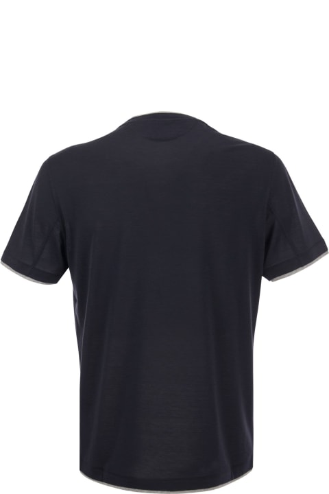 Brunello Cucinelli for Men Brunello Cucinelli Layered-effect T-shirt In Silk And Cotton