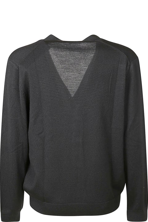 Sweaters for Men Maison Kitsuné Fox Patched Rib Trim Plain Cardigan
