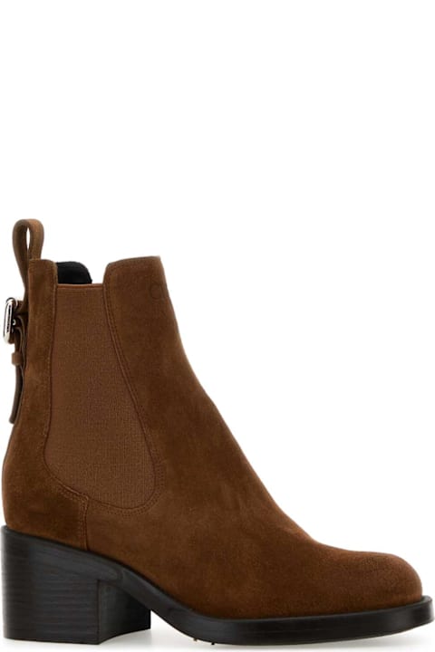 Chloé Caramel Suede Dakota Ankle Boots