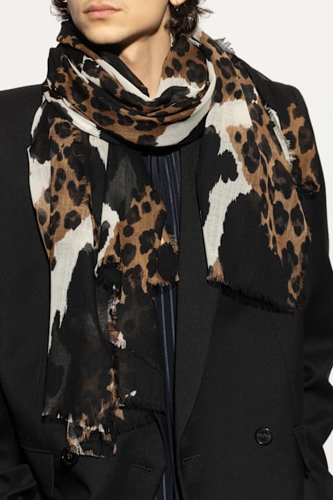 Scarves for Men Saint Laurent Saint Laurent Scarf With Animal Motif