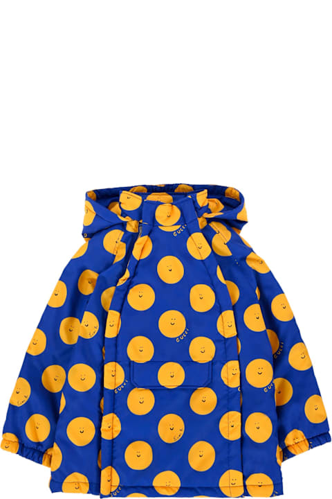 Homeware Gucci Blue Windbreaker Jacket For Baby Boy With Sun