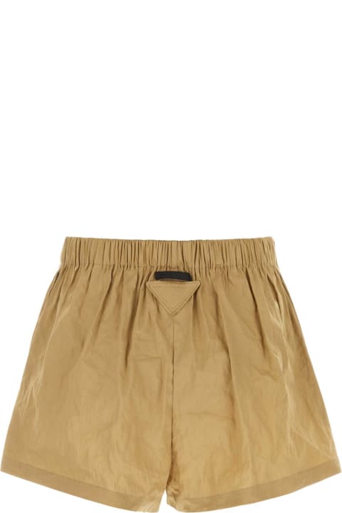 Prada Pants & Shorts for Women Prada Camel Stretch Cotton Blend Shorts