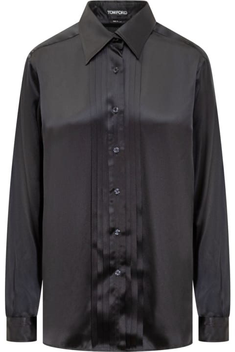 ウィメンズ新着アイテム Tom Ford Silk Shirt With Pleated Detail