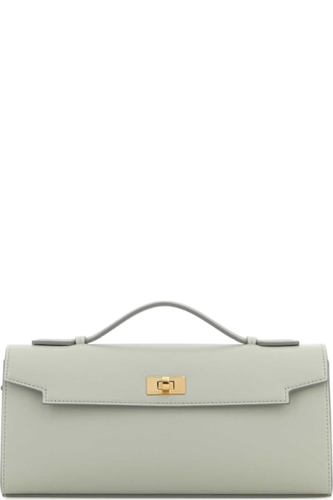 Anya Hindmarch for Men Anya Hindmarch Pastel Light Blue Leather Mortimer Handbag