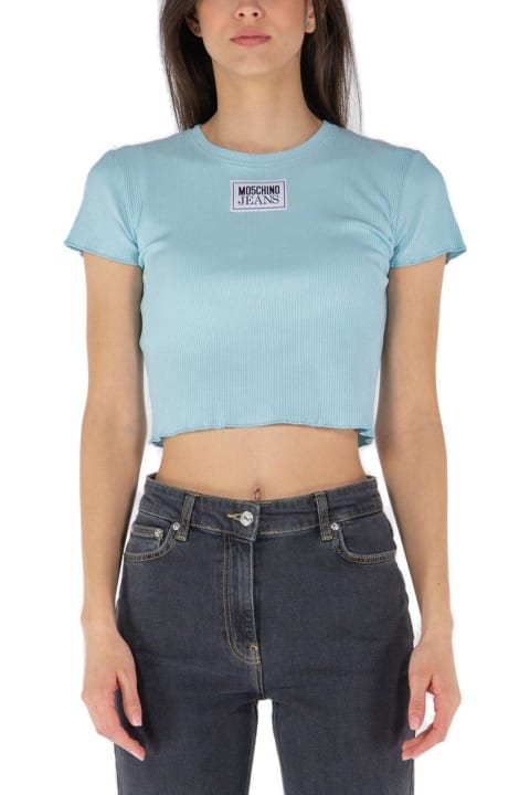 Moschino Topwear for Women Moschino Jeans Lettuce Hem Cropped T-shirt