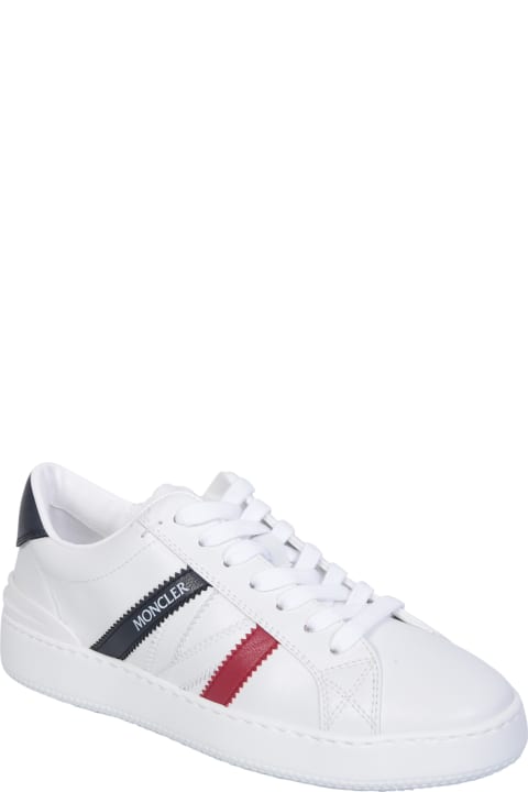 Moncler for Women Moncler Monaco M Sneakers In White, Blue And Red