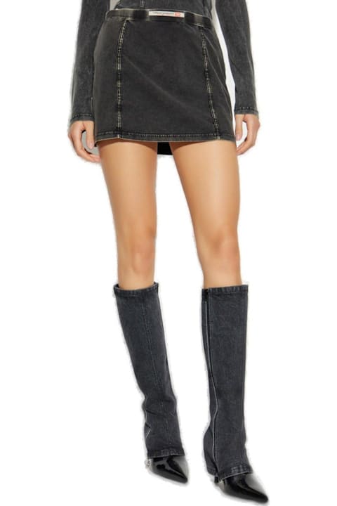 Diesel for Women Diesel O-aleggra-mini Denim-effect Skirt