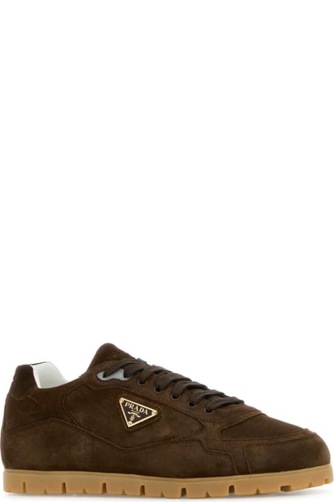 Prada Sneakers for Men Prada Brown Suede Trail Sneakers