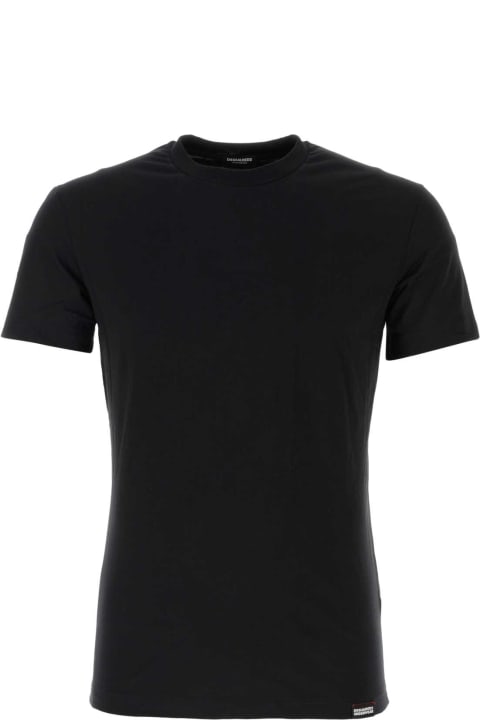 Dsquared2 Topwear for Men Dsquared2 Black Cotton T-shirt Set
