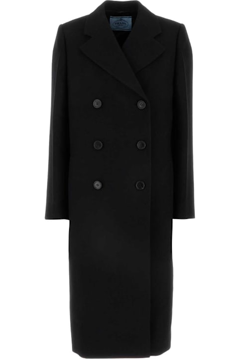 Prada Women Prada Black Wool Coat