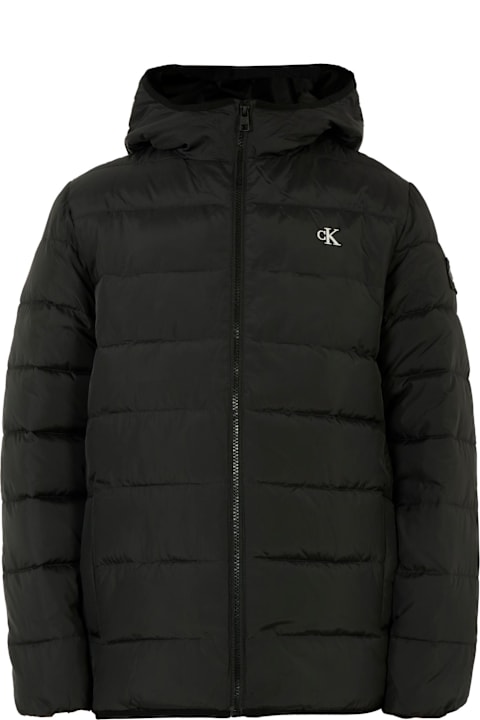 أدوات منزلية Calvin Klein Black Down Jacket For Boy With Logo