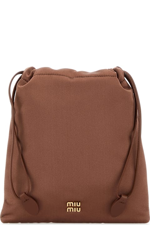 Miu Miu Luggage for Women Miu Miu Brown Satin Pouch