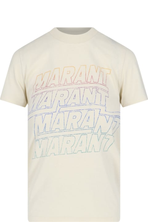 Marant Étoile for Women Marant Étoile Crewneck T-shirt With Multicolor Logo Print