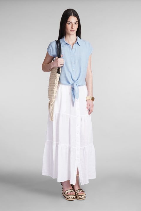 120% Lino Topwear for Women 120% Lino Shirt In Cyan Linen