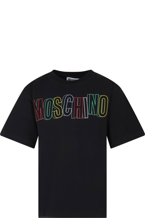 Fashion for Boys Moschino Black T-shirt For Boy With Logo