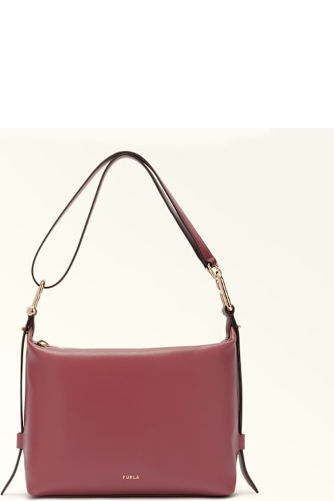 Homeware Furla Tonie M Leather Hobo Ball Bag, Ruby Color