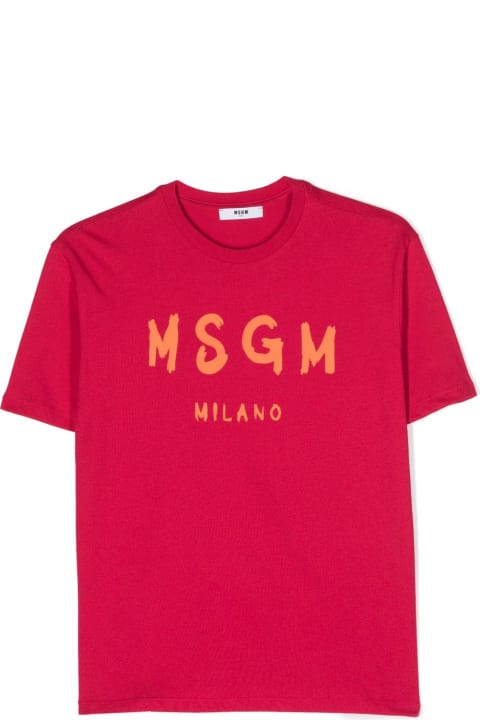 MSGM for Kids MSGM Msgm T-shirt Fucsia In Jersey Di Cotone Bambina