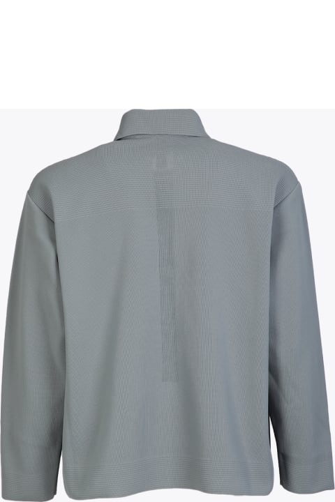 Milan Rib Blouson 3 Grey knitted jacket with metal buttons - Milan rib blouson