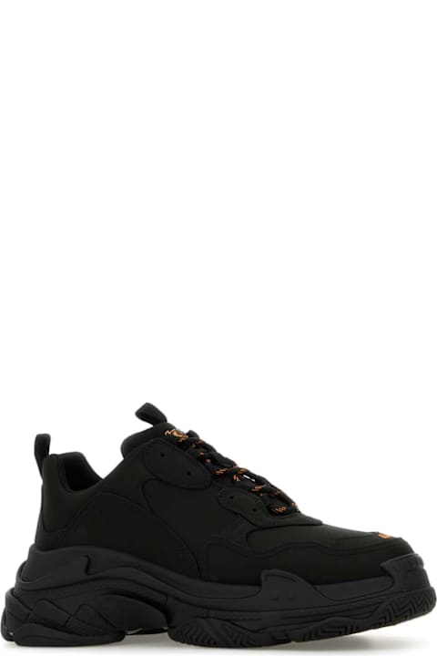 Balenciaga for Men Balenciaga Black Satin Triple S Sneakers