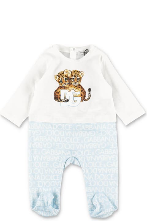 ベビーボーイズ ボディスーツ＆セットアップ Dolce & Gabbana Dolce & Gabbana Set Con Tutina Bavetta E Cappello In Cotone Baby Boy
