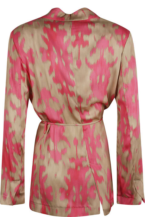 Bazar Deluxe Coats & Jackets for Women Bazar Deluxe Printed Belted Cardi-coat
