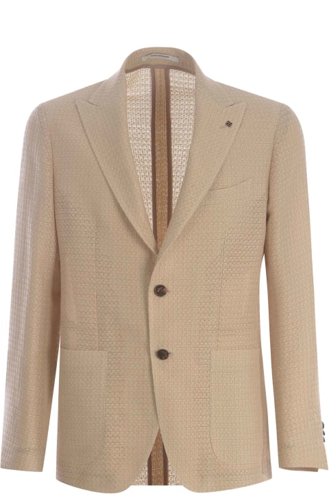 Coats & Jackets for Men Tagliatore Single-breasted Jacket Tagliatore Made Of Linen And Viscose