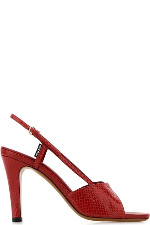 Homeware Miu Miu Red Leather Sandals