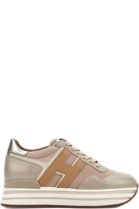 Wedges for Women Hogan Panelled Lace-up Sneakers