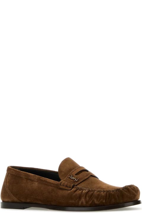 Saint Laurent Loafers & Boat Shoes for Women Saint Laurent Brown Suede Loafers