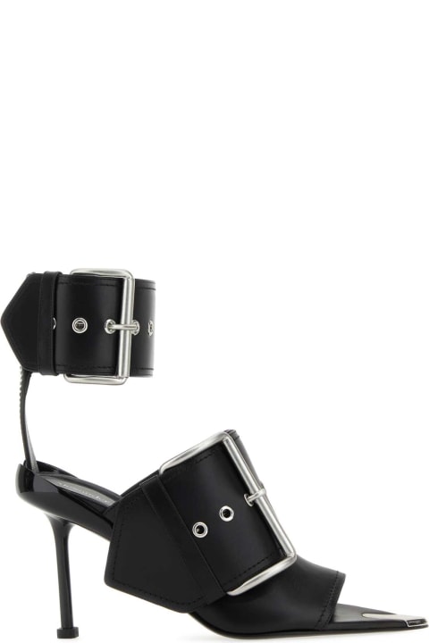 Fashion for Women Alexander McQueen Black Leather Slash Sandals