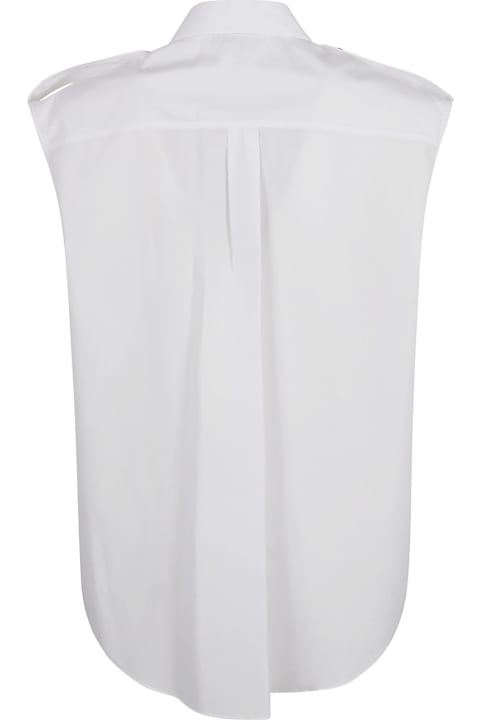 Alexander McQueen Topwear for Women Alexander McQueen Button Embellished Sleeveless Shirt