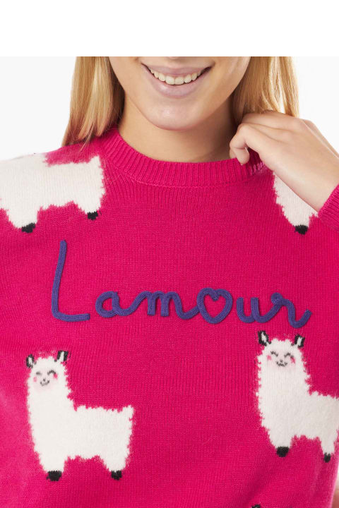 أدوات منزلية MC2 Saint Barth Woman Crewneck Sweater With L'am<3ur Embroidery