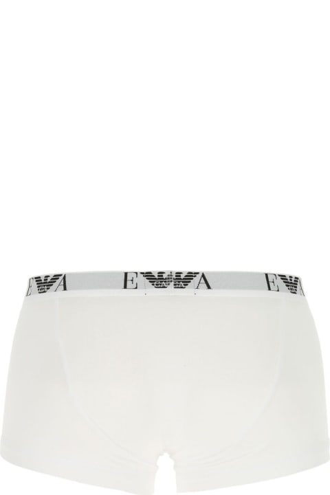 メンズ Emporio Armaniのアンダーウェア Emporio Armani White Cotton Boxer Set