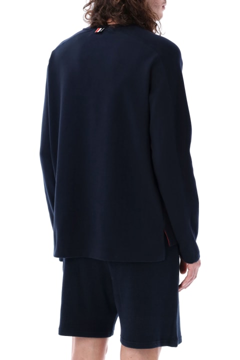 Thom Browne Fleeces & Tracksuits for Men Thom Browne Long Sleeve Tee W/ 4 Bar Stripe In Milan