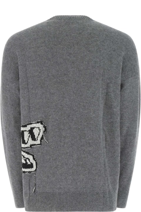 Fashion for Men Off-White Grey Wool Oversize Sweater