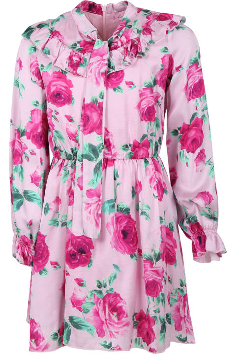 Blumarine for Girls Blumarine Pink Dress For Girl With Floral Print