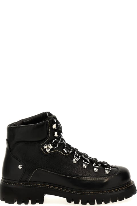 Boots for Men Dsquared2 Canadian Lace-up Leather Ankle Boots