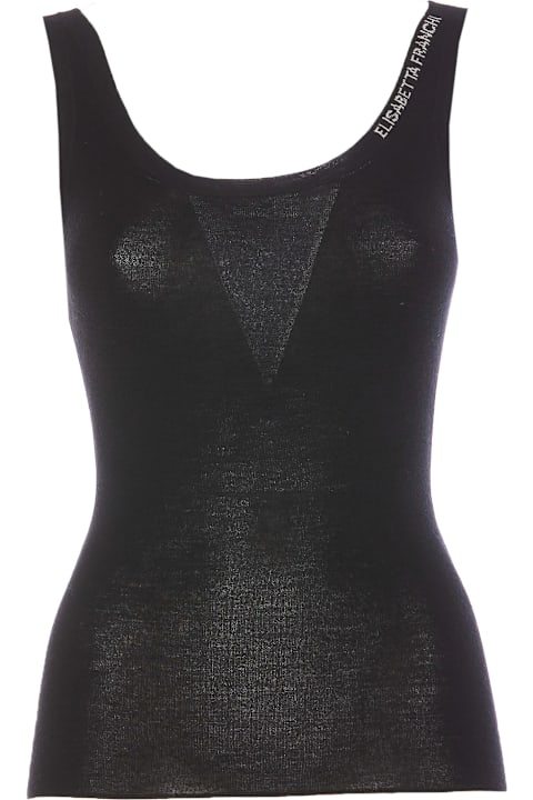 Elisabetta Franchi ملابس علوية لـ السيدات Elisabetta Franchi Merino Wool Top With Logo Jacquard