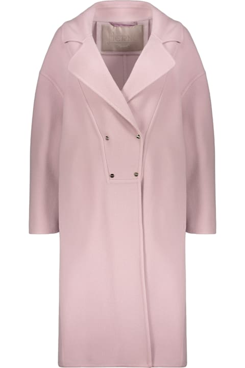 Homeware Herno Pale Pink Long Coat Elegant And Versatile