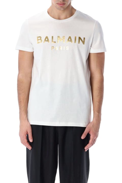 Balmain Topwear for Men Balmain Logo Printed Crewneck T-shirt