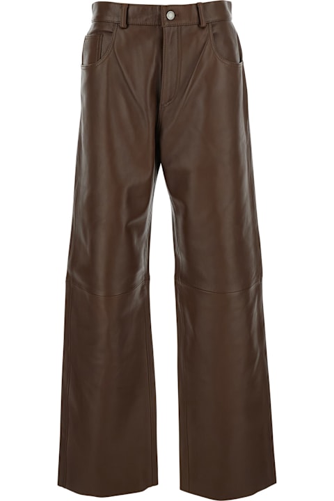 Haikure for Men Haikure 'bonnie' Brown Five-pocket Trousers With Belt Loops In Leather Woman
