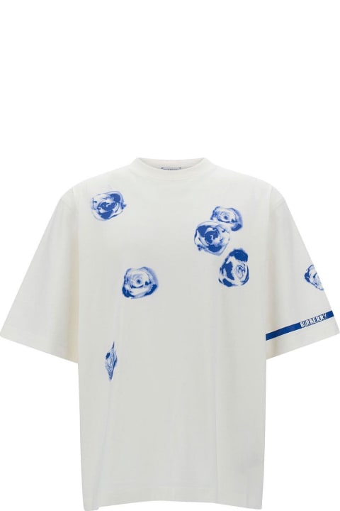 أدوات منزلية Burberry Rose-printed Crewneck T-shirt