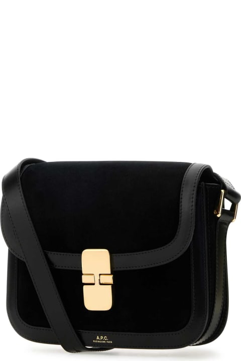 Shoulder Bags for Women A.P.C. Black Suede Small Grace Crossbody Bag