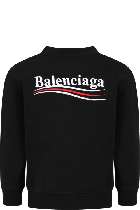 Black Sweatshirt For Children With Logo