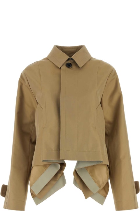 Sacai Coats & Jackets for Women Sacai Beige Cotton Blend Trench Coat