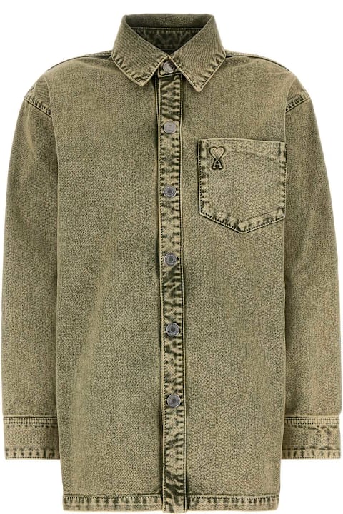 Homeware Ami Alexandre Mattiussi Army Green Denim Oversize Shirt