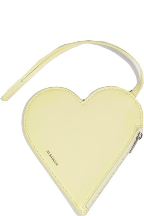 Jil Sander Clutches for Women Jil Sander Carmine Heart-shaped Zipped Pouch