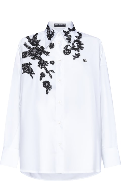 Dolce & Gabbana for Women Dolce & Gabbana Lace Appliques Oversize Shirt