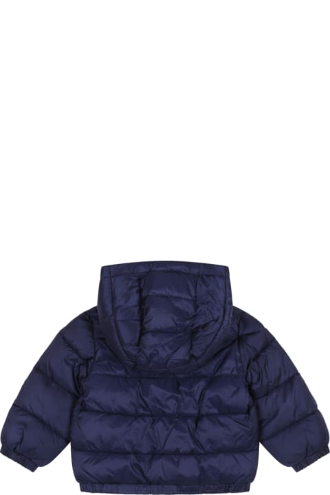 Moschino for Kids Moschino Blue Jacket For Baby Boy With Teddy Bear And Logo