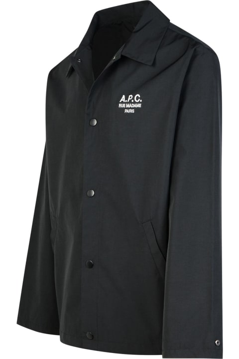 メンズ A.P.C.のシャツ A.P.C. 'regis' Black Cotton Blend Shirt